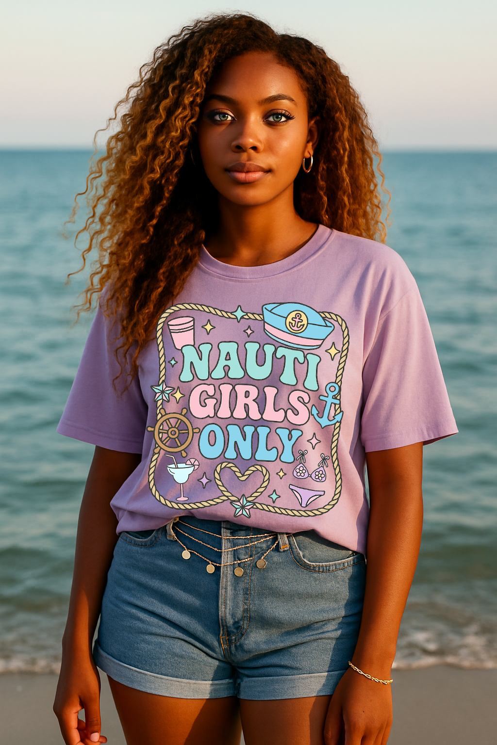Nauti Girls Only Pastel Graphic Shirt