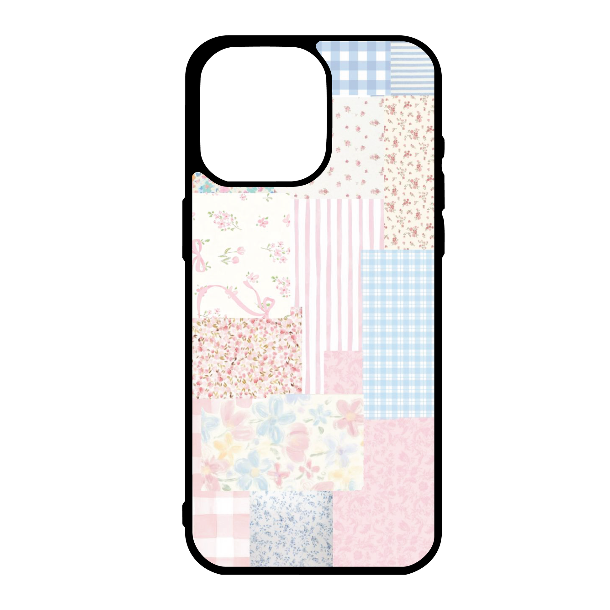 Floral Shabby Gingham Coquette Collage Phone Case