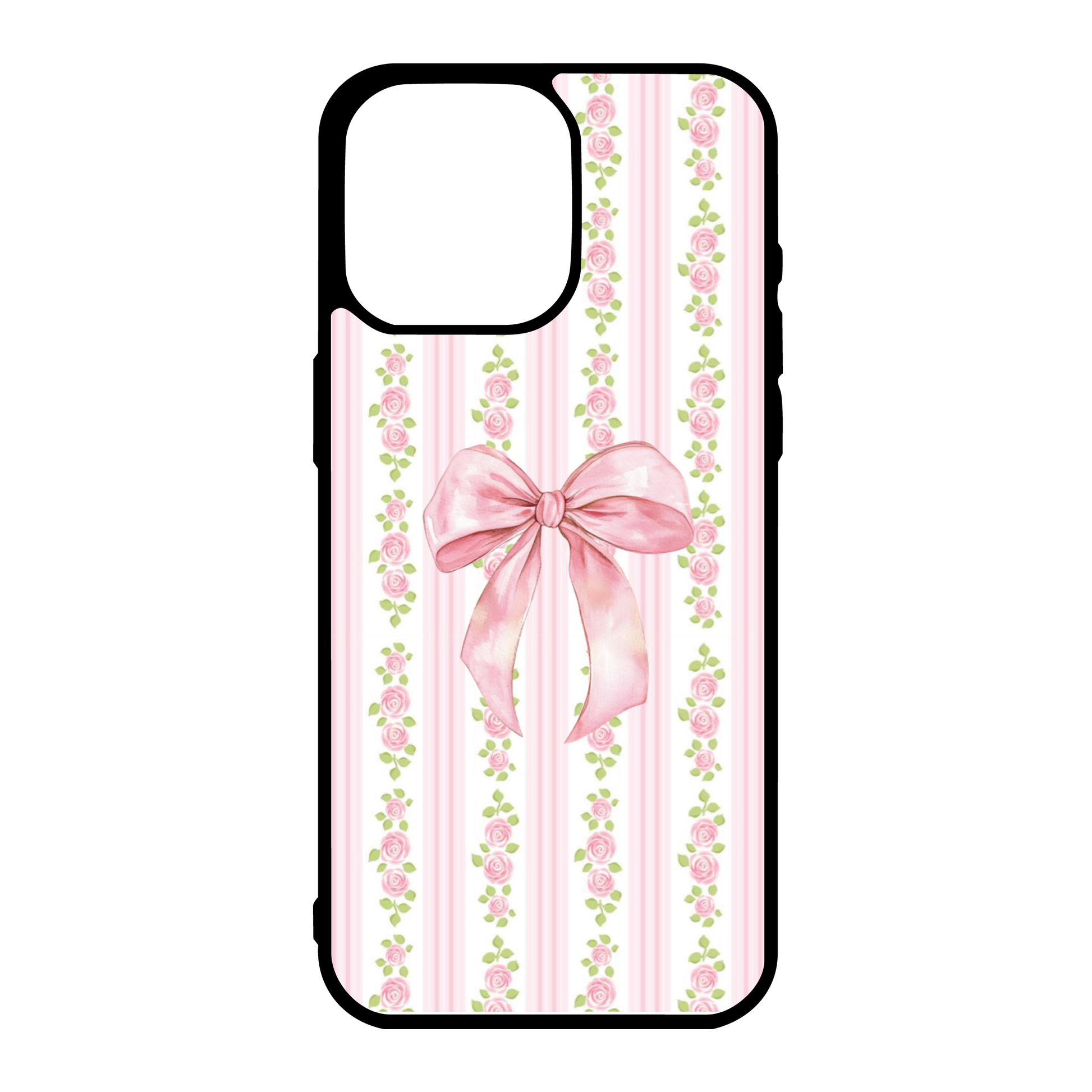 Pink Bow Floral Stripe Shabby Phone Case