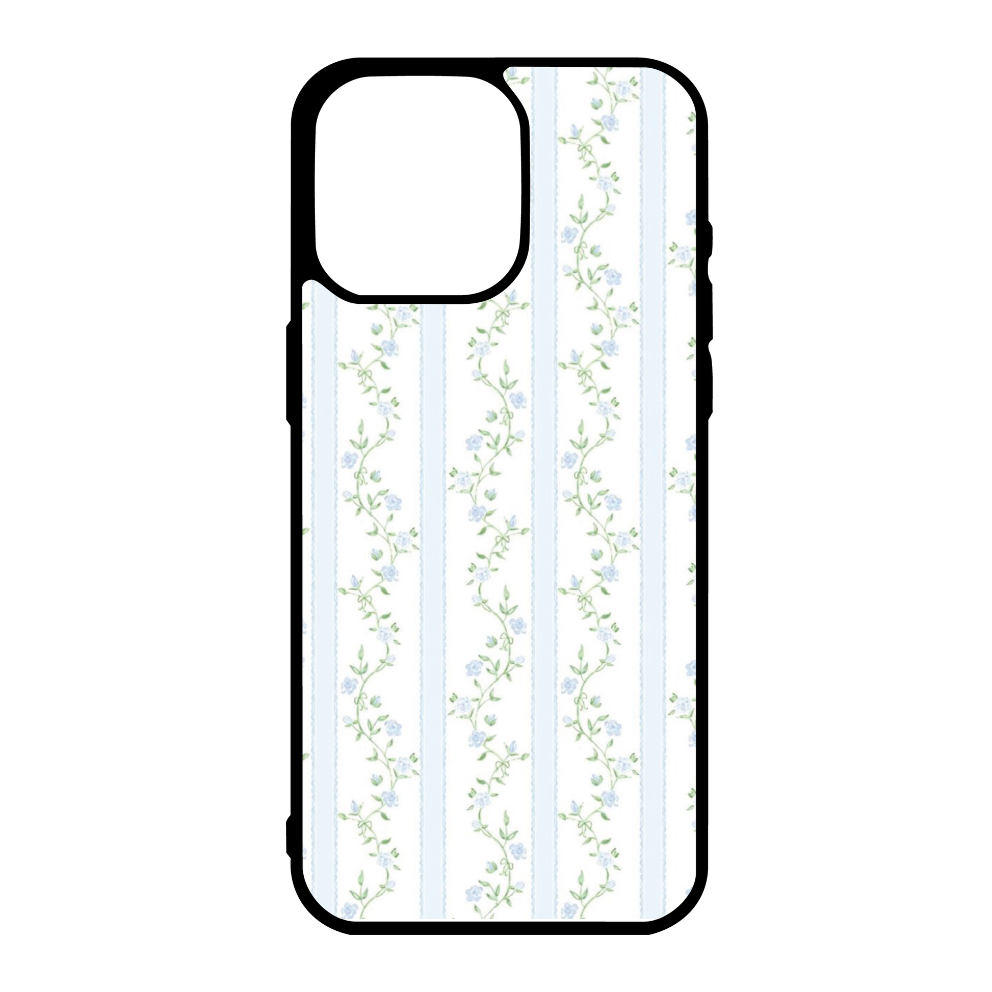 Blue Vine Floral Stripe Shabby Phone Case