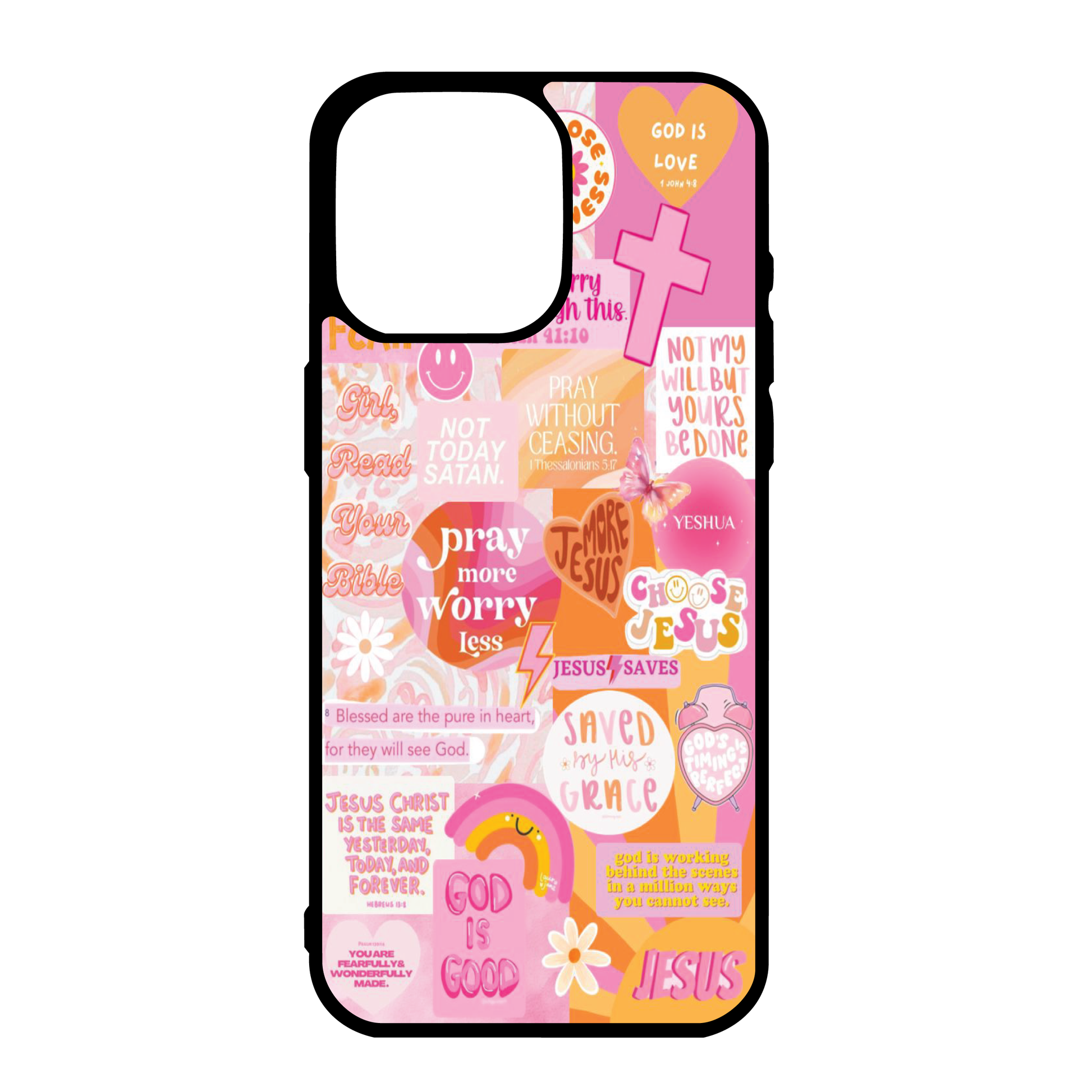 Summer Neon Orange Pink Christian Collage Phone Case