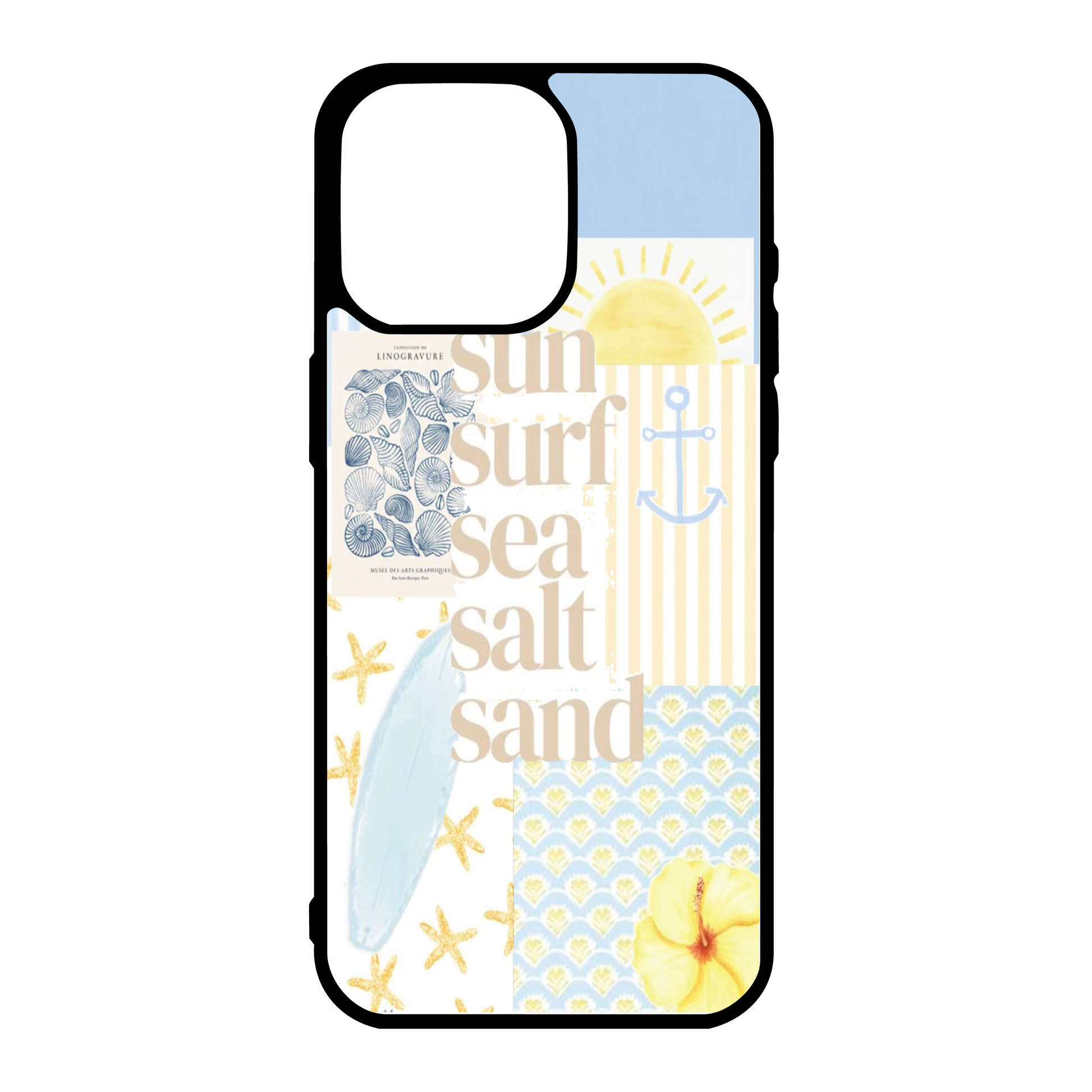 Surf Sun Sand Yellow Summer Collage Phone Case