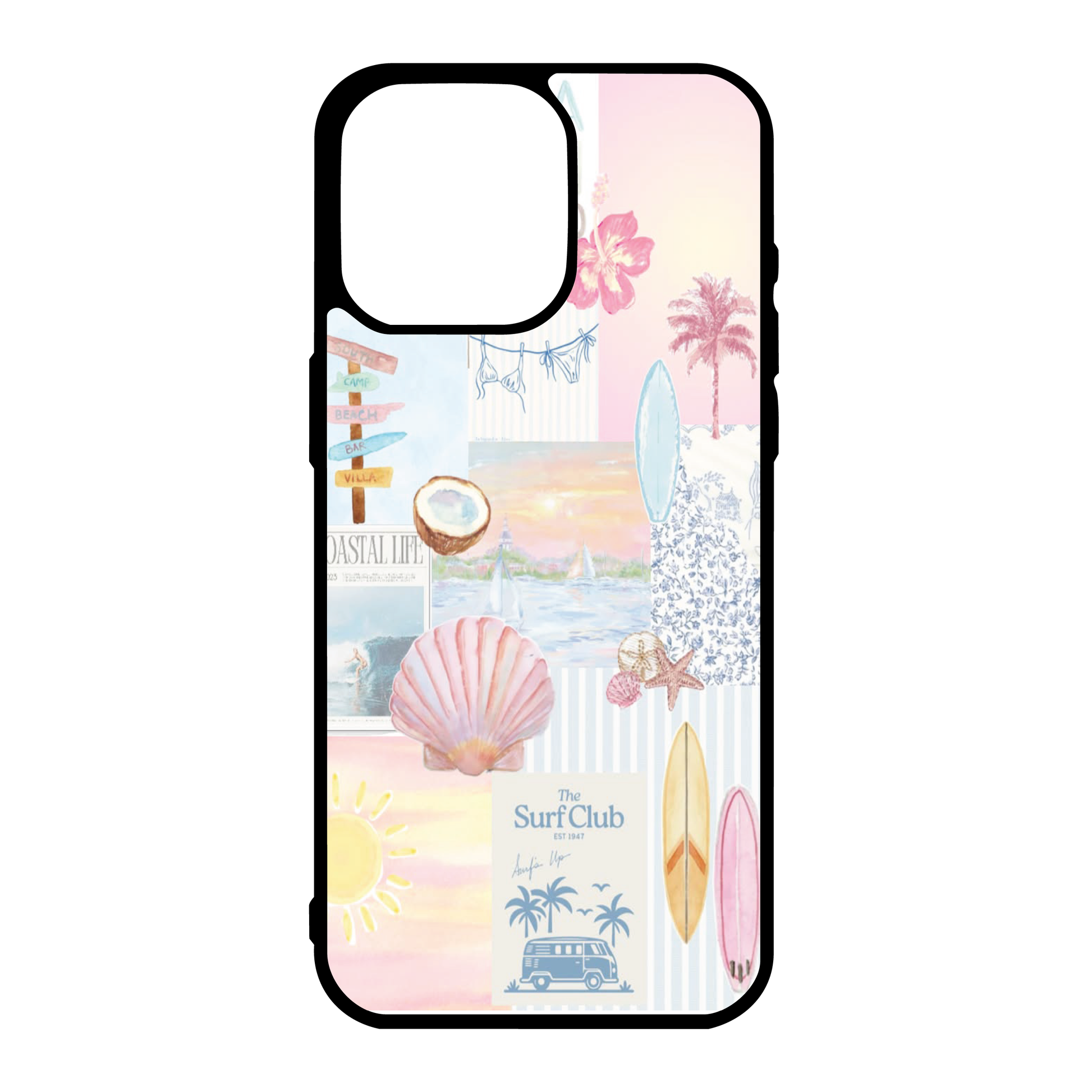 Surf Club Summer Collage Phone Case