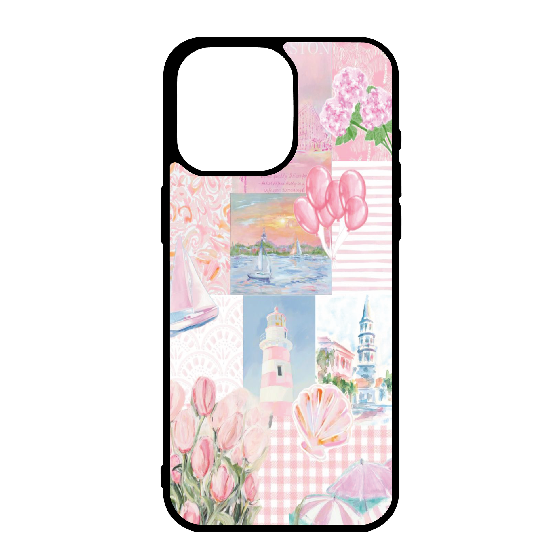 Pink Summer Lighthouse Collage Phone Case
