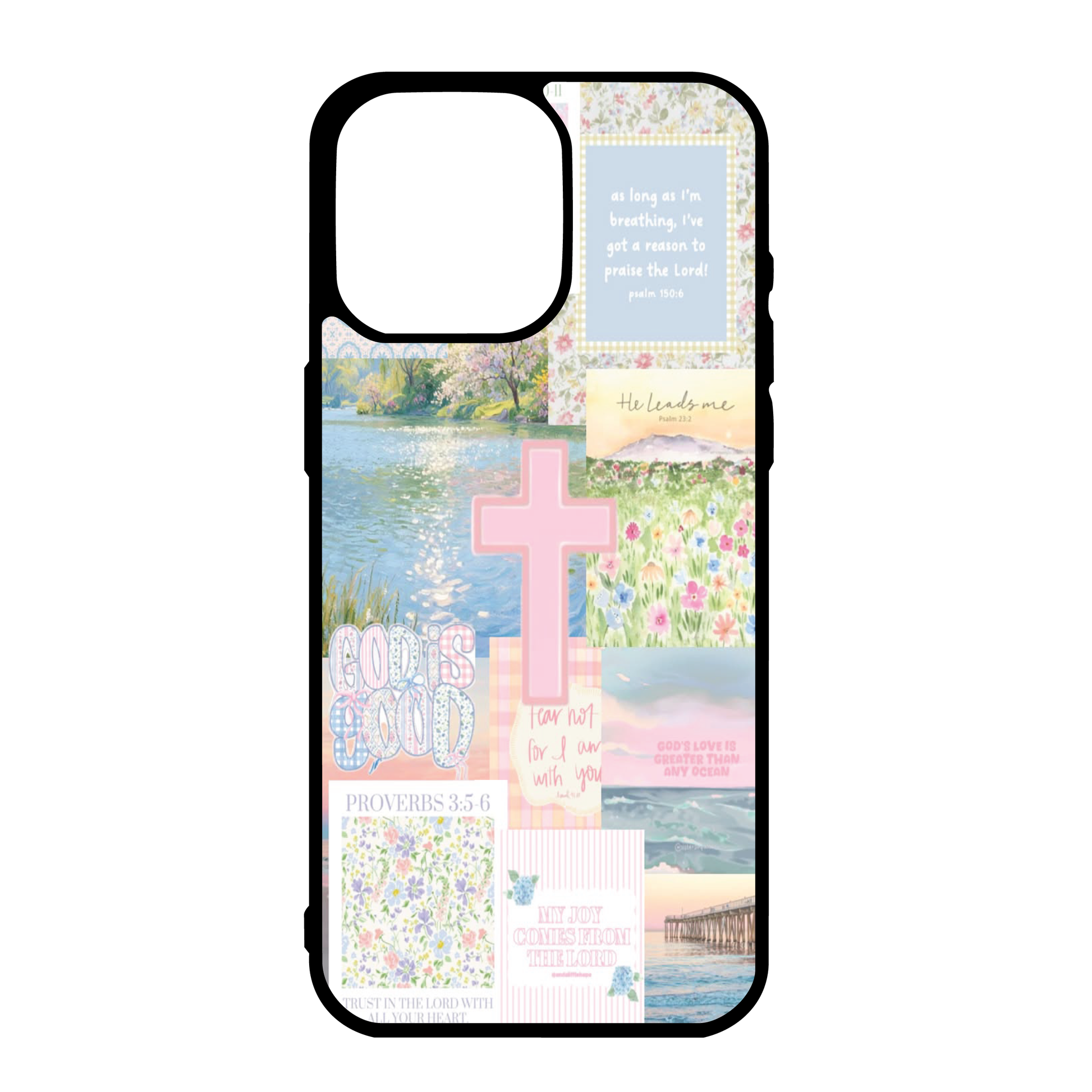 Pink Cross God is Good Collage Phone Case