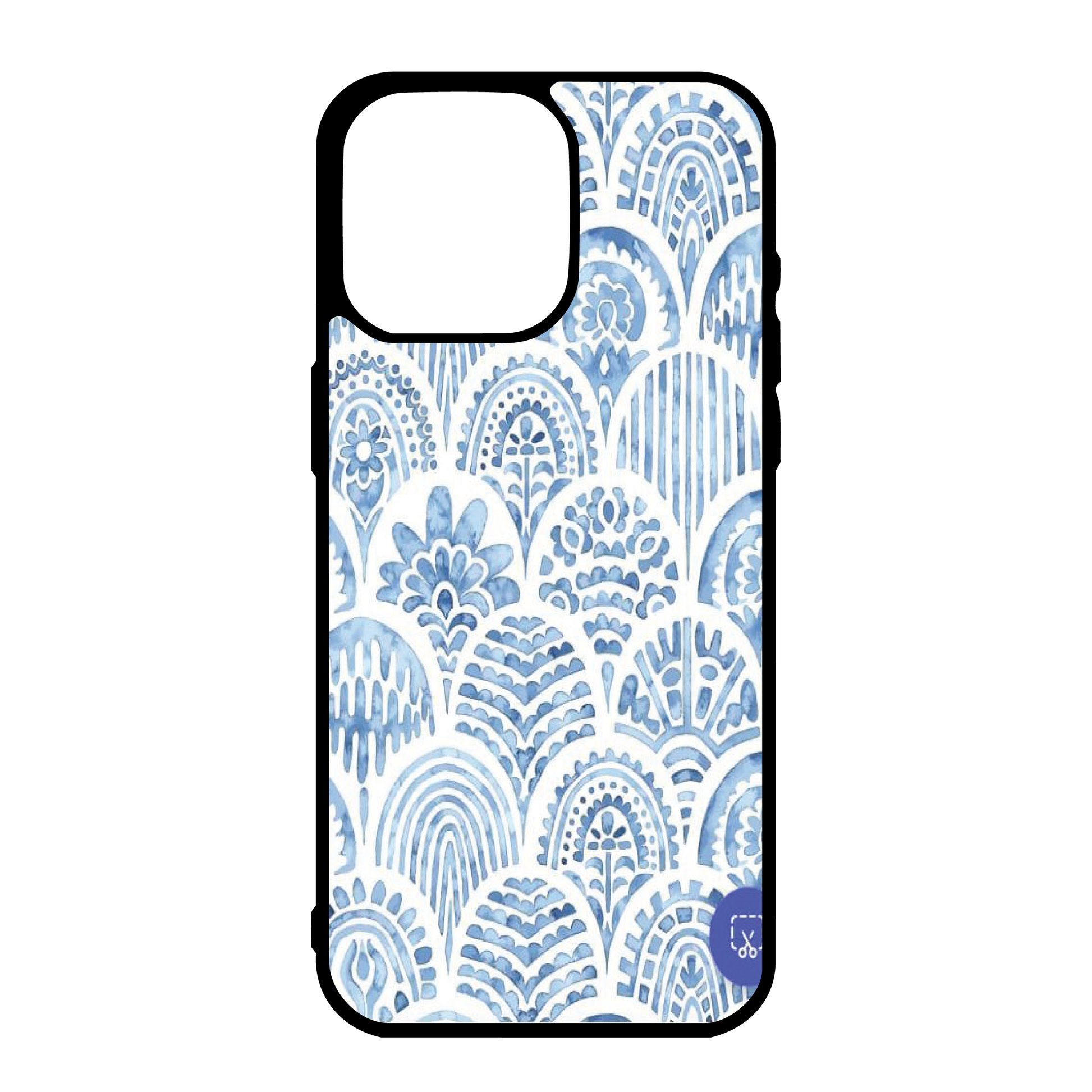 Watercolor Blu Fish Scales Summer Phone Case