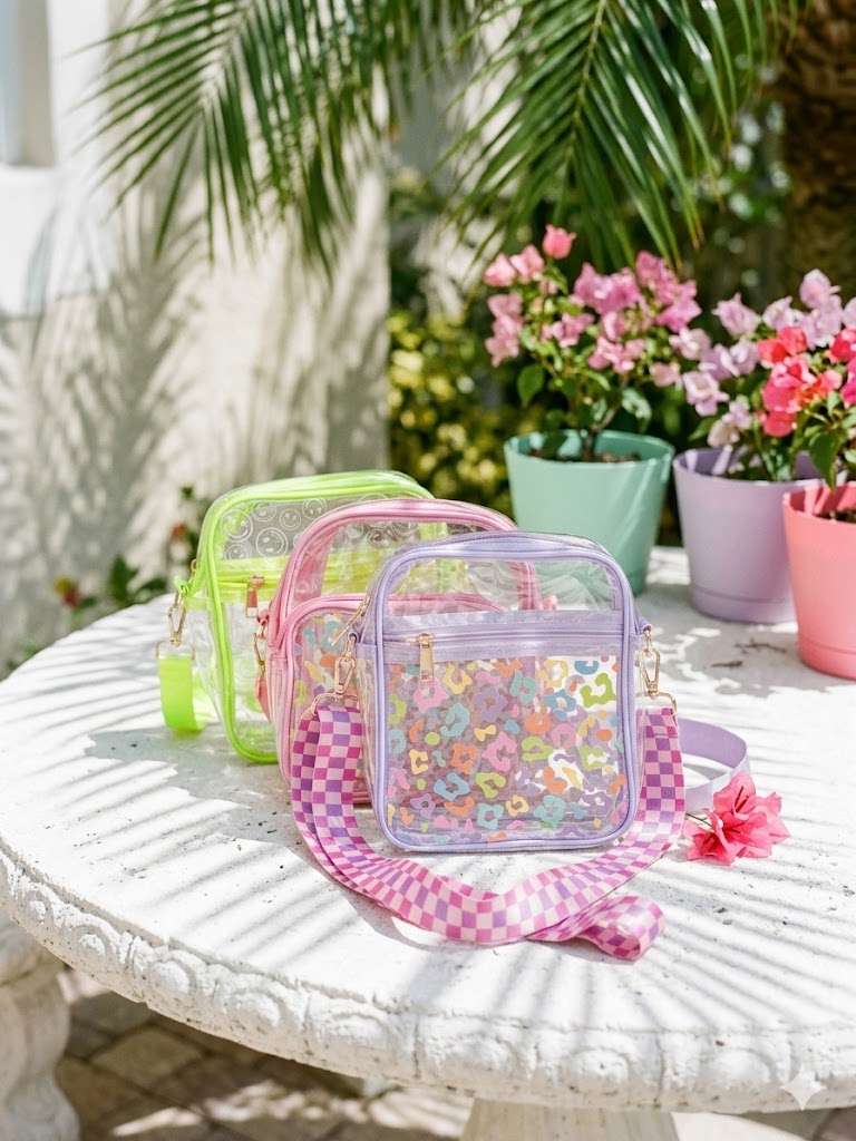 Neon Smiley Clear Stadium Bag