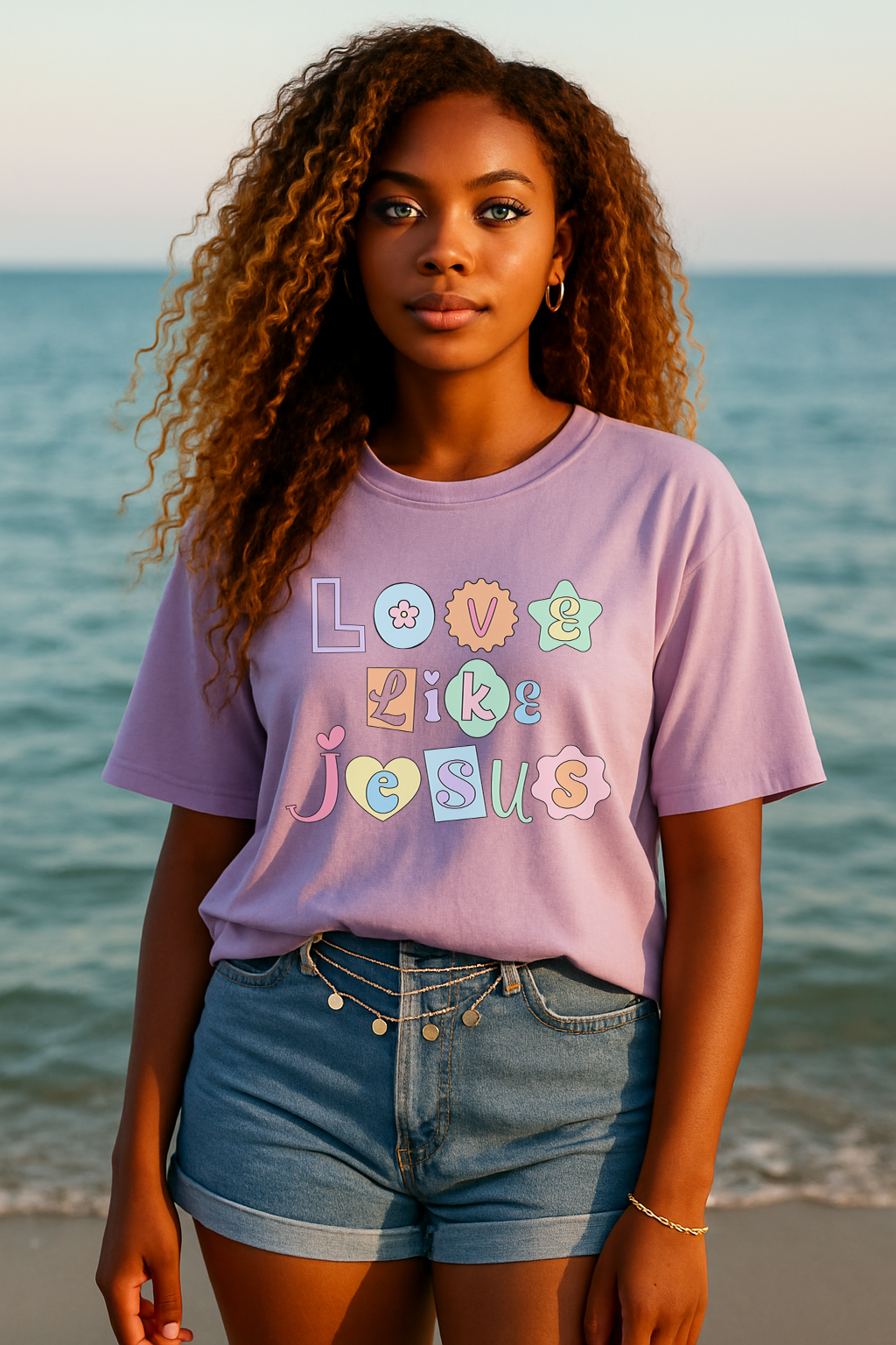 Jesus Loves You JLY Pastel Graphic Shirt