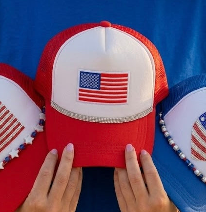 Flag Patch Patriotic July 4th Trucker Hats