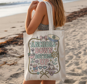 Anchors Down Bottoms Up Nauti Tote Bag