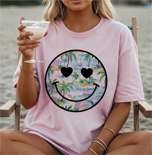 Tropical Smiley Graphic TShirt