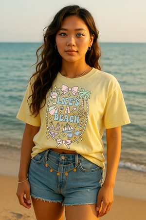 Life's A Beach Pastel Graphic Shirt