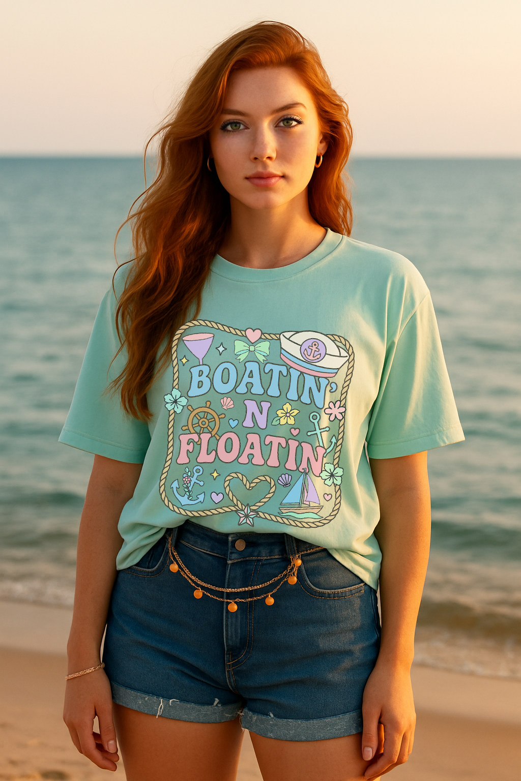 Boatin n Floatin Pastel Graphic Shirt