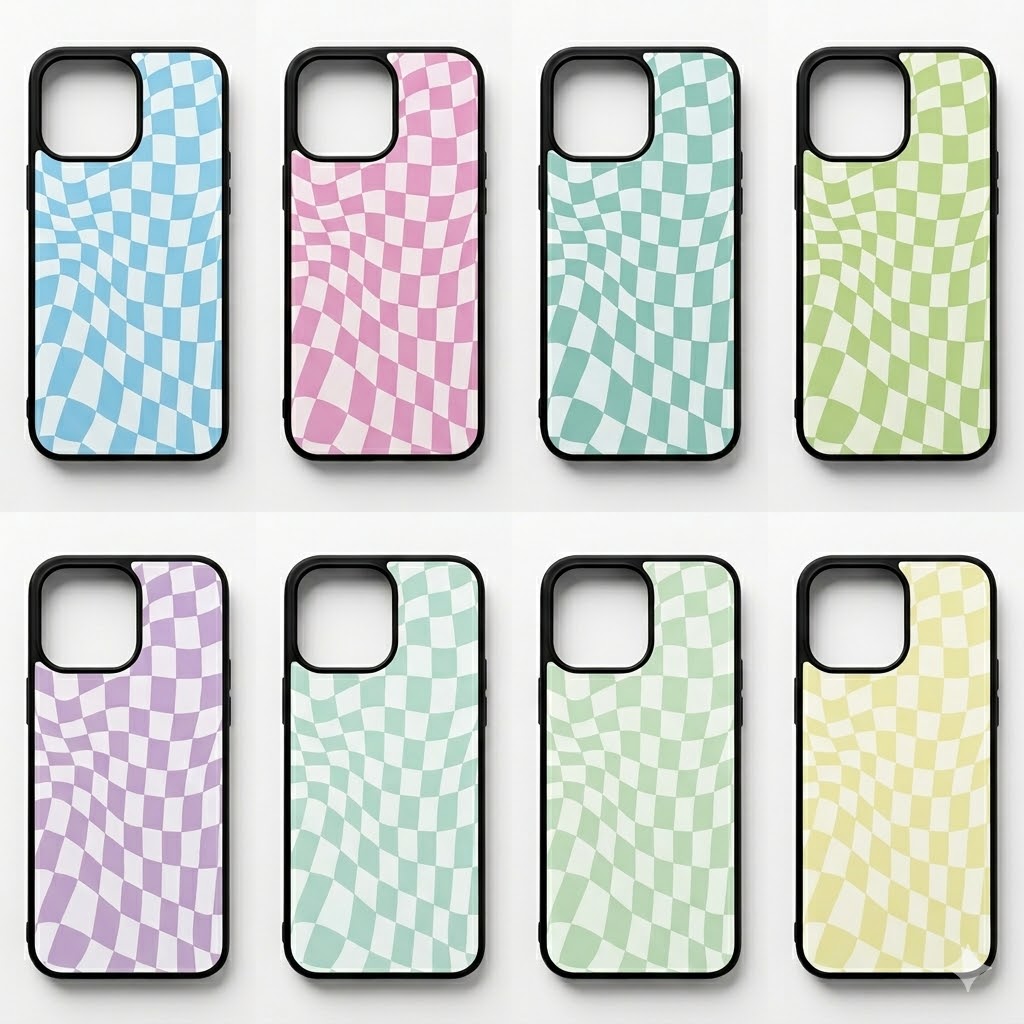 Groovy Checkered Phone Cases- Mag Safe