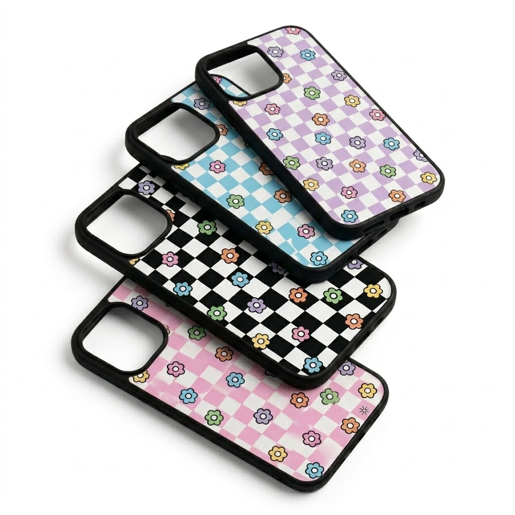 Groovy Checkered Flower Phone Cases- Mag Safe