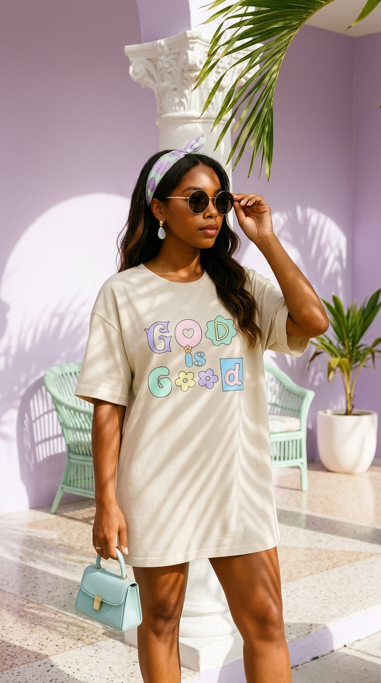 God Is Good Pastel Graphic Shirt