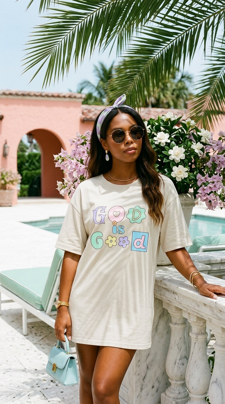 God Is Good Pastel Graphic Shirt
