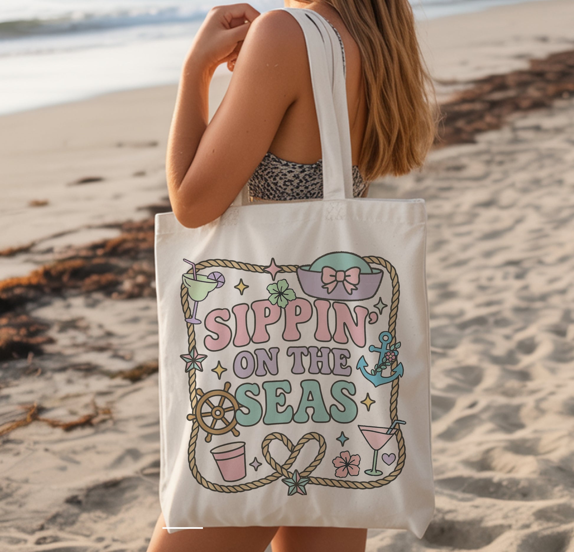 Sippin on the Seas Nauti Tote